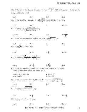 Bài tập Ôn thi THPT Quốc gia